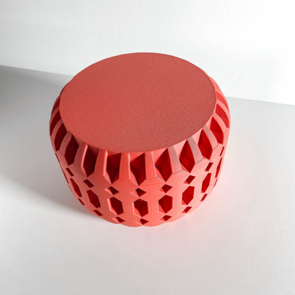 Lidded storage jar, twist top canister, countertop organizer, minimalist sculptural