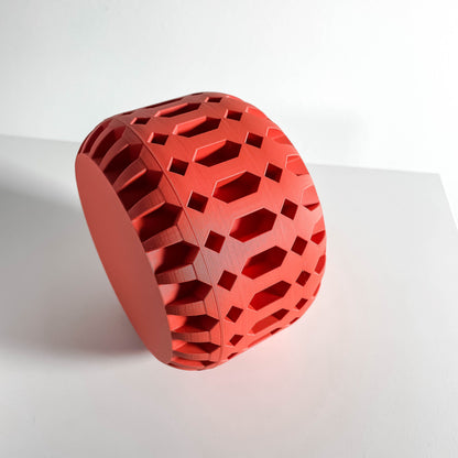 Lidded storage jar, twist top canister, countertop organizer, minimalist sculptural