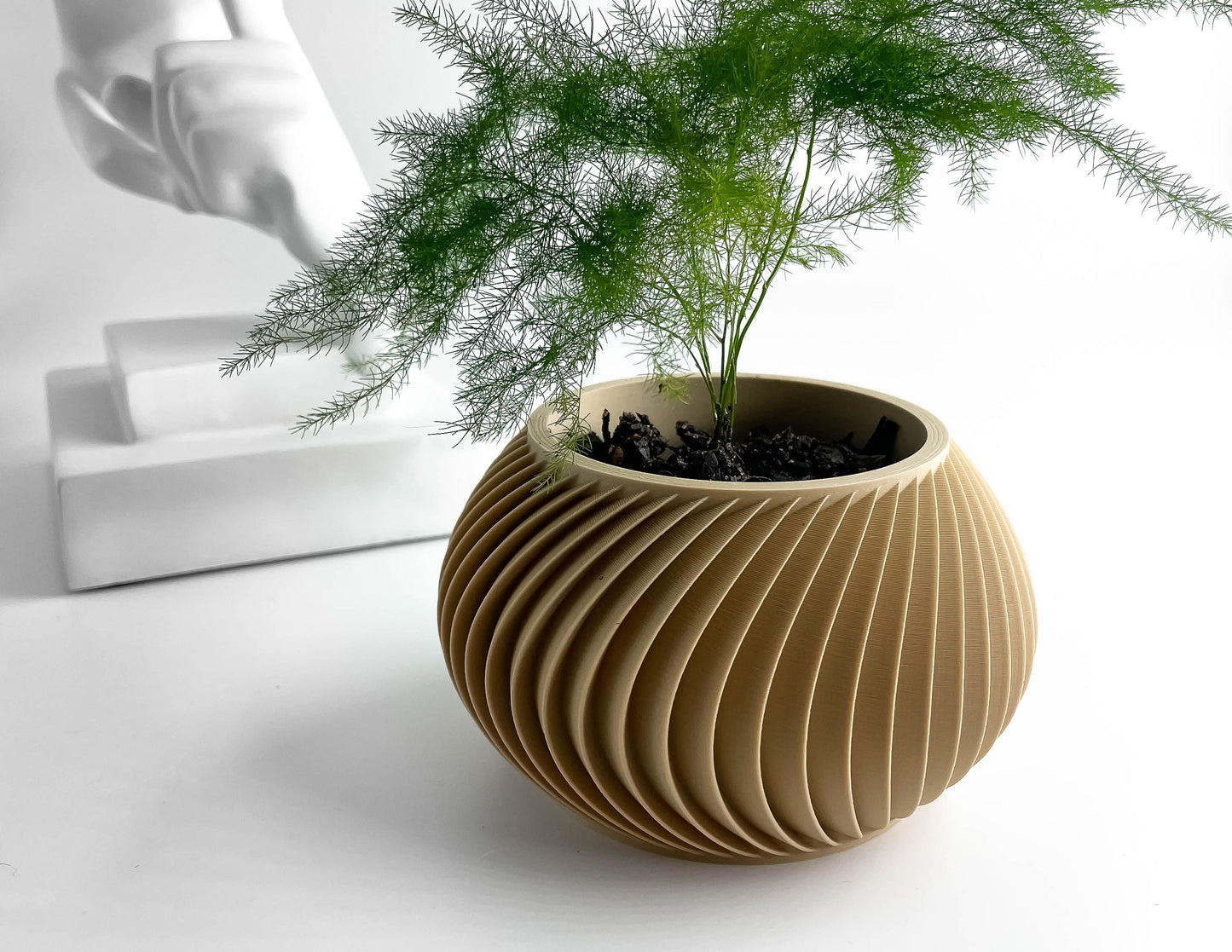 Art Deco Planter Pot, Sculptural Geometric Indoor Succulent Holder, Minimalist Bold Room Accent