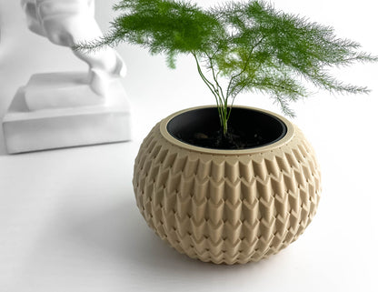 Planter Pot, Architectural Succulent Holder, Minimalist Workspace Organizer, Elegant Container