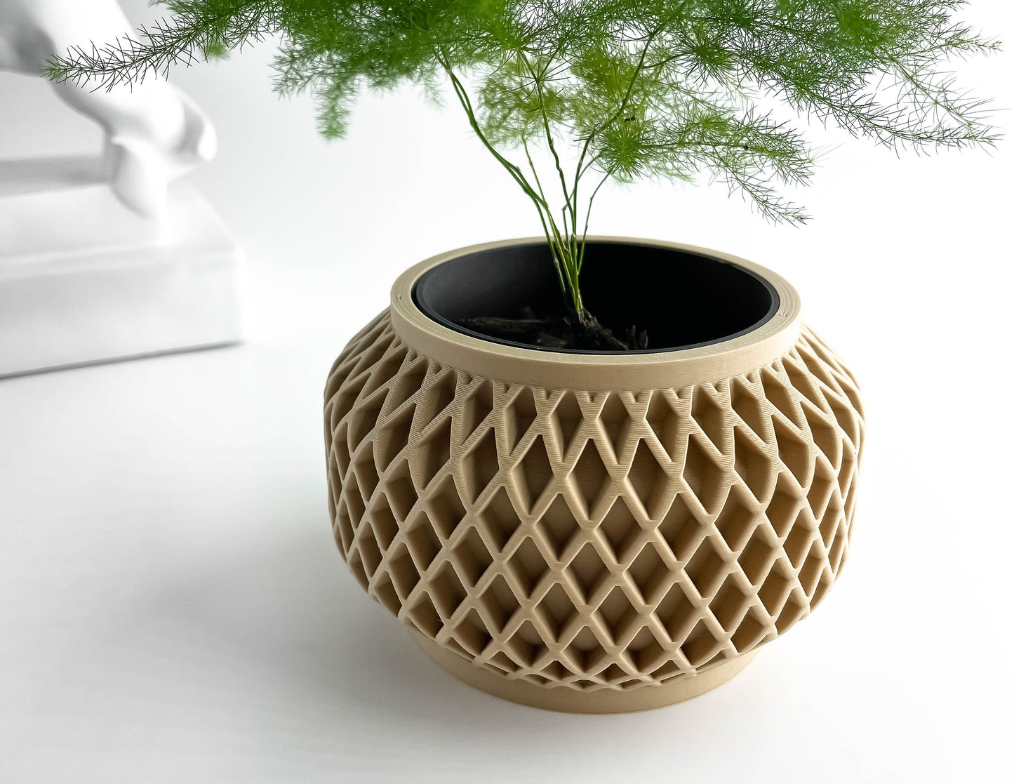 Planter Pot Vessel, Indoor Herb Holder, Succulent Desktop Organizer, Matte Slate-Look Decor