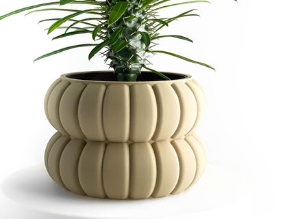 Planter Pot, Minimalist Olive Scandinavian Lifestyle Decor, Indoor Succulent Vessel